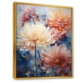 thumbnail image 2 of Designart "Subtle Beauty: Minimalistic White And Coral Mums" Chrysanthemums Floater Framed Canvas Art Print, 2 of 5