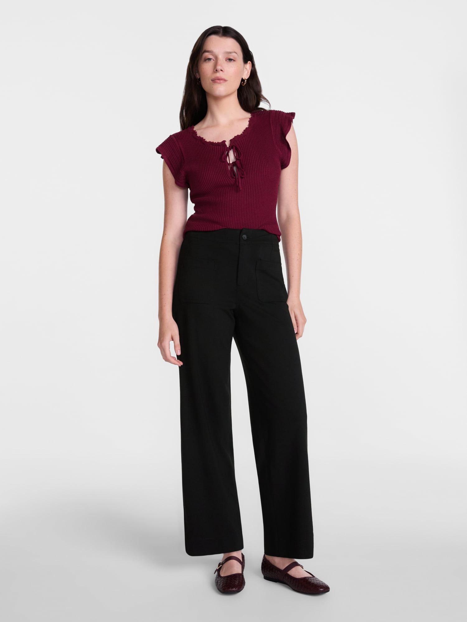 Scenario Women's Patch Pocket Ponte Pants, 28" Inseam, Sizes 0-20