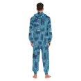 thumbnail image 4 of FORMRS Onesies Pajama for Adults Unisex Hoodie Winter Jumpsuit One Piece Sleepwear, Sizes S-2XL, Blue Forest Cat Pattern, 4 of 7