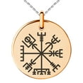 thumbnail image 4 of Stainless Steel Vegvisir Viking Compass Engraved Small Medallion Circle Charm Pendant Necklace, 4 of 4