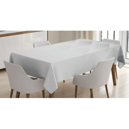 

Grey Decor Tablecloth Blur Poster Display with Simplistic Square Shapes Contemporary Trendy Illusion Rectangular Table Cover for Dining Room Kitchen 52 X 70 Inches Cloud White by Ambesonne