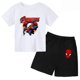 thumbnail image 3 of Conjunto de camiseta y pantalones cortos para niño y niña, de Marvel Avengers, Spider Man, Iron Man, divertido conjunto de 2 piezas de manga corta de verano para bebé y niño, 3 of 5