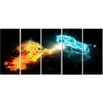 thumbnail image 2 of Fire and Water Abstract Horses - Animal Canvas Art Print, 2 of 3