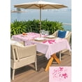 thumbnail image 4 of Outdoor Tablecloth with Umbrella Hole and Zipper, Valentine's Day Rectangle Table Cloth 60x84 Inch Waterproof Tablecloth, Pink Bows Romantic Love Heart Picnic Table Cover for Patio Camping, 4 of 7