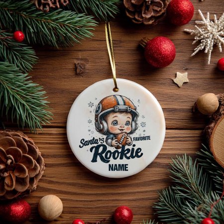 Personalized Baby's First Christmas Ornament: Football Rookie Keepsake
