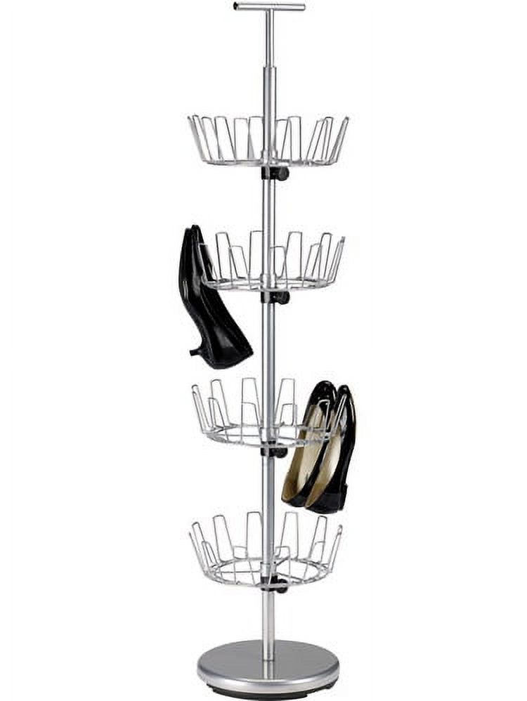 Household Essentials 4-Tier Revolving Shoe Tree, Silver - image 2 of 2