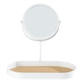 thumbnail image 1 of Espejo de maquillaje multifuncional con bandeja desmontable y rotación de 360 degree para tocador. blanco, 1 of 8