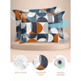 thumbnail image 2 of Navy Blue Satin Pillowcase for Hair and Skin with Zipper, Soft Breathable Cooling Silk Pillow Cases, Middle Century Modern Geometric Abstract Art Throw Pillow Covers Queen Size 20"x30" Set of 2, 2 of 6