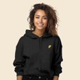 thumbnail image 3 of Dalix Taco Embroidered Fleece Cropped Hoodie Cold Fall Winter Women in Dark Heather 2XL XX-Large, 3 of 5