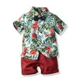 thumbnail image 2 of SXcggal Toddler Kids Baby Boys Floral Short Sleeve Button Down Shirt Casual Shorts Pants Set Summer Beach Outfits Clothes Fashionable Cute Toddler Cothing Set, 2 of 9