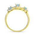 thumbnail image 5 of 10k Yellow Gold Oval Aquamarine And Diamond Three Stone Ring, 5 of 6