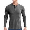 thumbnail image 2 of Dpityserensio T-shirt Ample à Manches Longues pour Homme Col Rond T-shirt Uni, 2 of 4