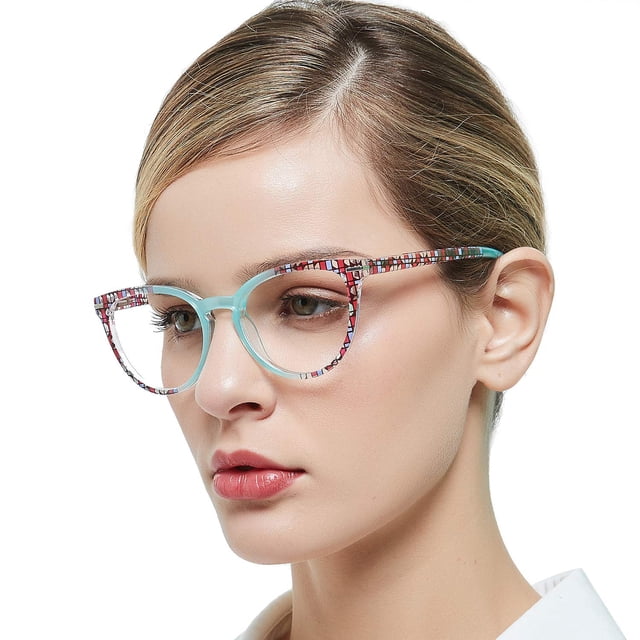 OCCI CHIARI Lunettes pour Femmes Lunettes de Mode Lentille Claire avec Charnière à Ressort
