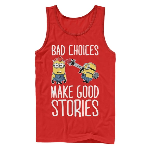 Men's Despicable Me Minion Bad Choices  Tank Top Red X Large