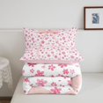 thumbnail image 5 of Manfei Pink Cartoon Flowers Full Size Comforter Sets,Cute Coquette Bowtie Bedding Comforter Set,Pink Reversible,3 Pieces,1 Comforter and 2 Pillowcases, 5 of 7