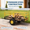 thumbnail image 5 of 22 Cu.Ft 1600Lbs Steel ATV UTV Trailer, Tow Behind Dump Cart, Heavy Duty Pull Behind with Removable Sides, Hand Pull & Foot Pedal Wagon for ATV, UTV, Lawn Mower, Tractor, Multipurpose Yard Trailer, 5 of 8
