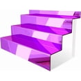 thumbnail image 1 of YMVV 12 IN Mirror Purple Acrylic 3 Tier Display Riser Perfume Organizer, Perfume Cologne Organizer Holder, Pops Toy Figures, Clear Cupcake Riser, Dessert Shelf, 1 of 6