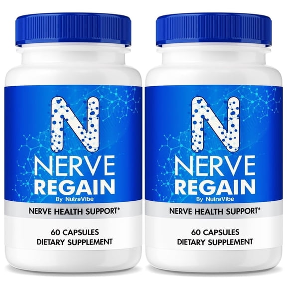 (2 Pack) Nerve Regain – Advanced NerveRegain Formula with a Natural Blend to Help Support Nerve Health, Comfort & Everyday Mobility | Just Take 2 Easy-to-Swallow Pills Daily (120 Capsules)
