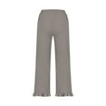 thumbnail image 5 of Plebaso Women's Summer Pants Elastic Waist Wide Leg Pants Womens Ruffle Hem Beach Trousers with Pockets, 5 of 6
