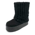 thumbnail image 2 of Lurnyet Women Winter Fuzzy Boots Faux Fur Lined 2 inch Sole Calf High, 2 of 5