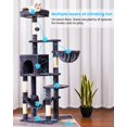 thumbnail image 5 of Cat Tree with Large Hammock, Multi-Level Cat Tower for Indoor Cats, Cat Condo with Sisal-Covered Scratching Posts and Top Perch, Muchroom MPJ050MU, 5 of 6