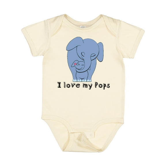 Inktastic I Love My Pops Elephant Blue Boys Baby Bodysuit