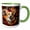 Green/White, variant on 3drose, Pembroke Welsh Corgi with Floral Background, 11oz Mug