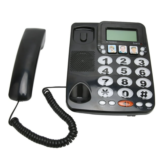 Desktop Landline Phone, Dual Port Corded Telephone Clear Sound With Mute Function, Volume Adjustable Corded Phone For Home, Office, Hotel