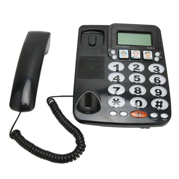 Landline Phones, Mute Function Corded Phone Clear Sound Last Number For Hotel Black