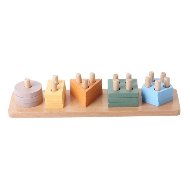 Clasificador de formas y apilador de colores, juguetes Montessori, juguetes de aprendizaje temprano, clasificación de madera, juguete apilable para perfke Clasificación de juguetes apilables