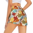 thumbnail image 3 of Sigee Fall Maple Leaves for Women's Athletic Shorts High Waisted Running Shorts Pocket Sporty Short Gym Elastic Workout ShortsMedium, 3 of 9