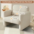 thumbnail image 3 of 34"Lamb Fleece Fabric Sofa, Modern Single Sofa with Support Pillow for Apartment, Office, Living Room & Bedroom, Tool-Free Assembly.(Beige), 3 of 6
