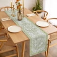 thumbnail image 3 of Sage Green Table Runner - 60 Inch Long, Kitchen Dining Table Runner Dresser Scarves, Boho Retro Decorative Abstract Floral Ethnic Farmhouse Decor for Coffee Tables Wedding Party Banquet, 3 of 8