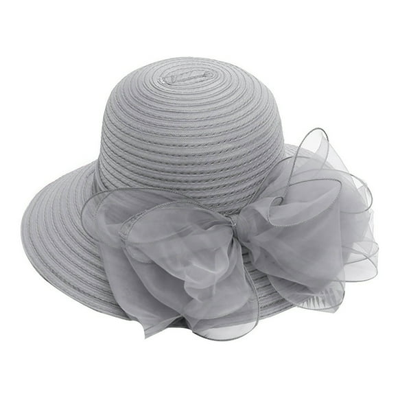 MZXELPRJD Fascinators Hats for Women Tea Party Kentucky Derby Hat with Flower Fashion Wide Brim Sun Hat for Cocktail Bridal Wedding Straw Hat