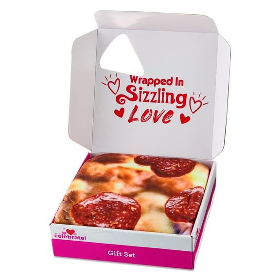 Pizza Blanket Gift Set, Brown, 58.5" x 58.5", Valentine's Day by Way To Celebrate