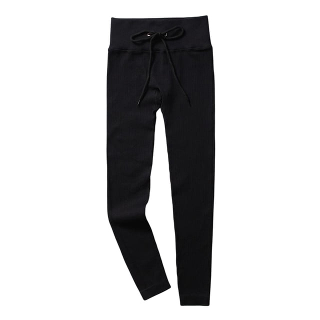 Sonducket Mallas acanaladas sin costuras para mujer, ropa deportiva para Fitness, pantalones de levantamiento de cadera, entrenamiento para Prendas para la parte inferior del cuerpo Negro S
