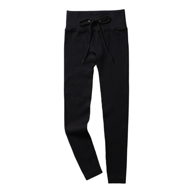 Minnieouse Mallas acanaladas sin costuras para mujer, ropa deportiva estirable para Fitness, pantalones Push Up para mujer, entrenamiento a rayas Prendas para la parte inferior del cuerpo Negro S