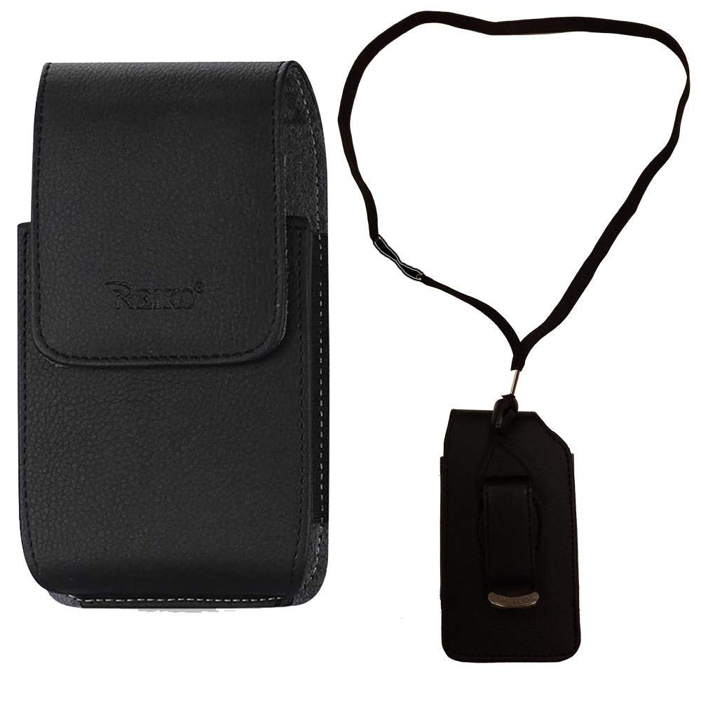 Around the neck Magnetic top Rugged leather case with Pinch clip that rotates fits LG Classic flip phone - image 1 of 1