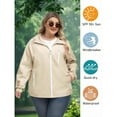 thumbnail image 4 of adviicd Plus Size Womens Rain Jacket with Hood Waterproof Raincoats Lightweight Packable Outdoor Trench Coat Beige, 4XL, 4 of 5