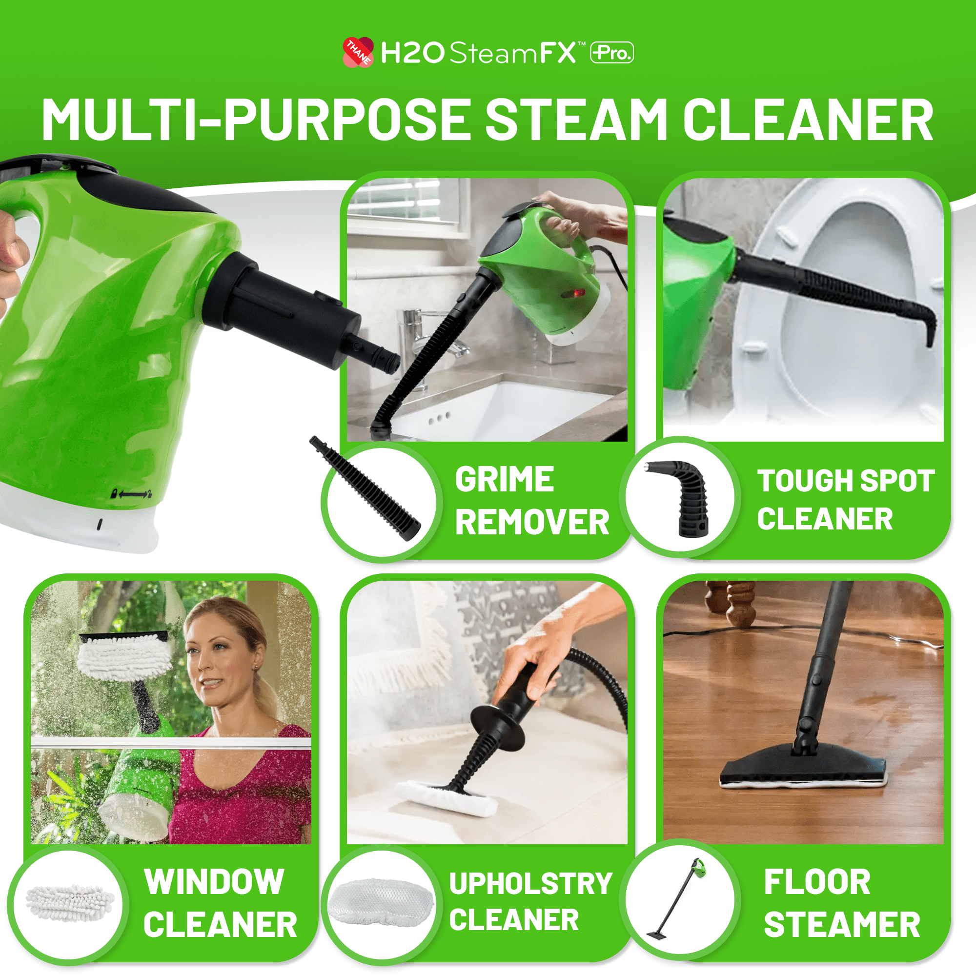 H2O STEAMFX PRO Steam Cleaner for Multiple Surfaces with Extra