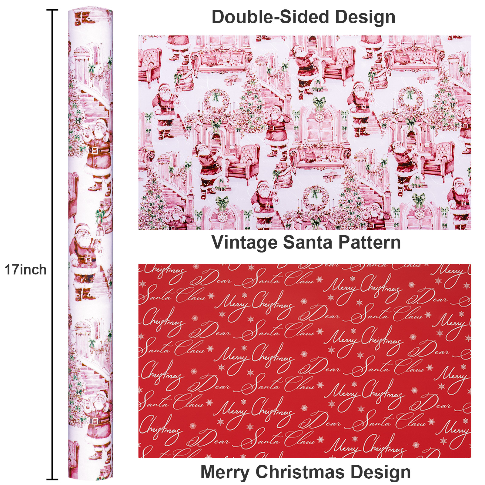 Homeral Christmas Wrapping Paper Roll - Santa Design photo 5