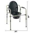 Equate Steel Foldable 3in1 Bedside Toilet Commode, 400 lb Weight