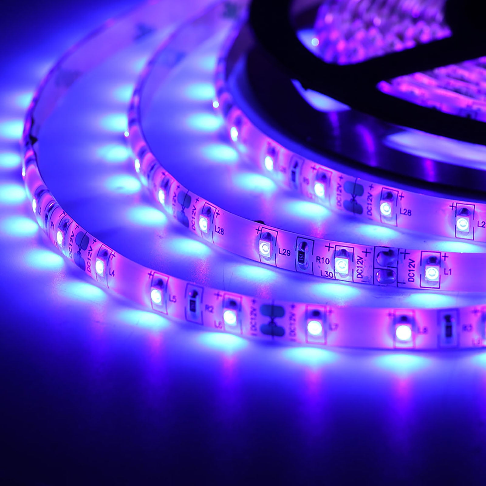 Black Lights 12V, 16.4FT 3528 300LEDs 395nm-405nm Waterproof LED Strip Blacklight for Fishing implicitly Party - Walmart.com