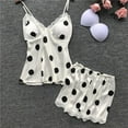 thumbnail image 2 of Christmas pajamas Christmas gift Women'S Suspender Imitation Silk Polka Dot Nightdress Two Piece Pajamas Shorts Suit, 2 of 3