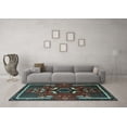 thumbnail image 3 of Ahgly Company Indoor Square Persian Light Blue Traditional Area Rugs, 3' Square, 3 of 4