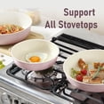 thumbnail image 4 of Carote 4 Pcs Nonstick Cookware Sets, Pots and Pans Set with Detachable Handles, Oven Safe, Induction Cookware, Stackable Kitchen Cooking Set, Pink, 4 of 7