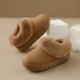 thumbnail image 5 of Dasayo Furry Boots for Women Ankle House Bronze Fuzzy Winter Warm Snow Chunky Booties Womens Shoes 41, 5 of 8