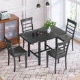 thumbnail image 2 of Royard Oaktree 5-piece Dining Table Set with Drop Leaf Dining Table and 4 Dining Chairs, Extendable Square Wood Dining Table with Ladder Back Chairs for Dining Room Living Room Kitchen, Gray, 2 of 7