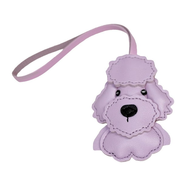 Llavero de perro de peluche, llavero de animal, colgante de mochila para bolso, parejas y amigos. Púrpura