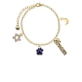 thumbnail image 2 of Delight Jewelry Silvertone Small Purple Paw Goldtone Dream Big Charm Bracelet, 7.5+2" Extender, 2 of 4